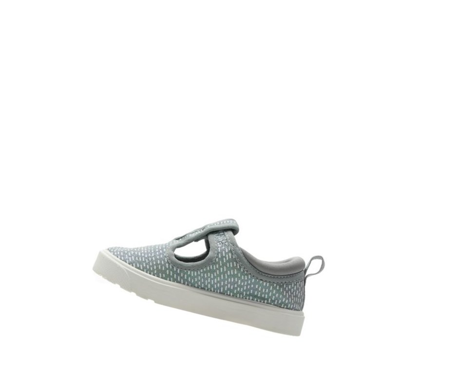 Chaussures Casual Clarks City Spark T-bar Fille Argent Metal | BWLC98032