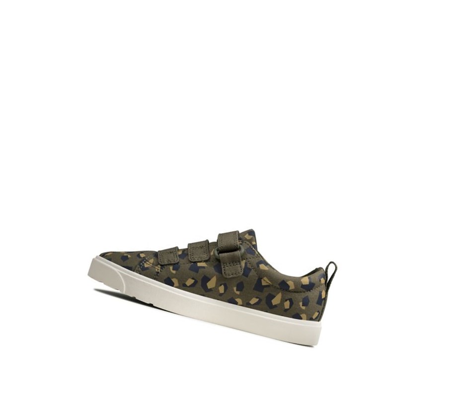 Chaussures Casual Clarks City Vibe Garcon Vert Olive Camouflage | VDBM73925