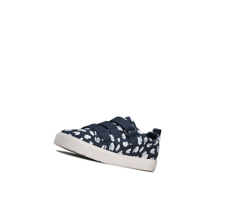 Chaussures Casual Clarks City Vibe Print Garcon Bleu Marine | FXAZ12530