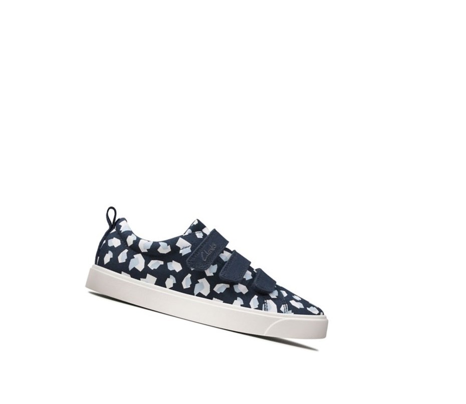 Chaussures Casual Clarks City Vibe Print Garcon Bleu Marine | FXAZ12530