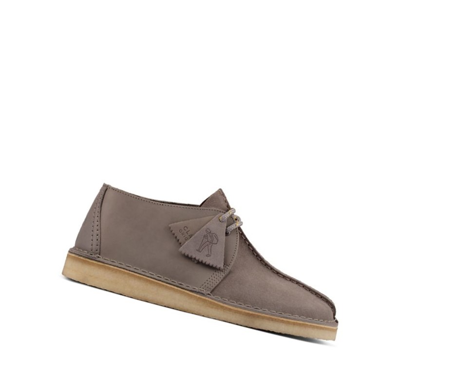 Chaussures Casual Clarks Desert Trek Daim Homme Bleu Grise | TBPG49351