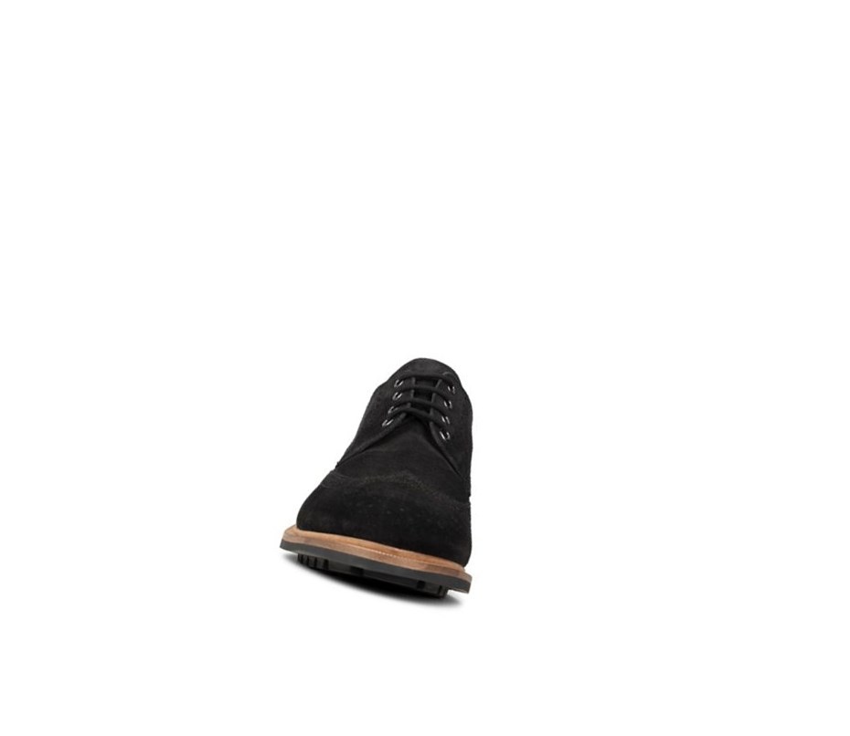 Chaussures Casual Clarks Foxwell Limit Daim Homme Noir | MQNZ39715