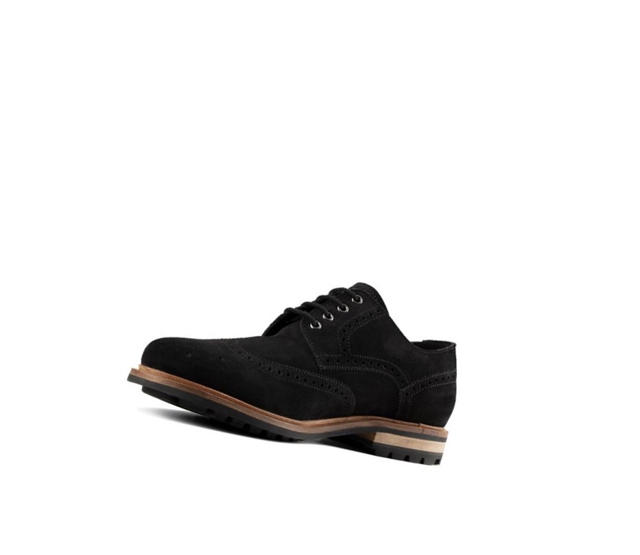 Chaussures Casual Clarks Foxwell Limit Daim Homme Noir | MQNZ39715