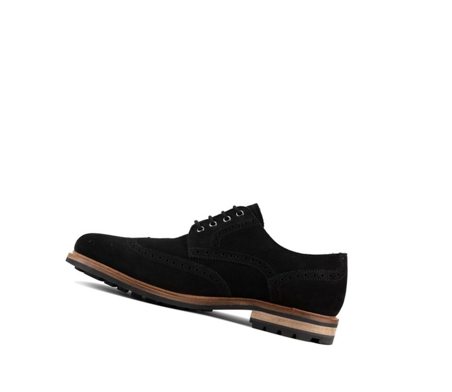 Chaussures Casual Clarks Foxwell Limit Daim Homme Noir | MQNZ39715