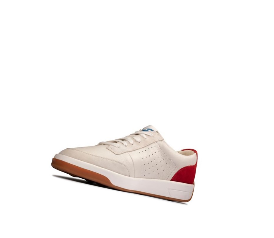 Chaussures Casual Clarks Hero Air Dentelle Homme Blanche Rouge | SNIU56781