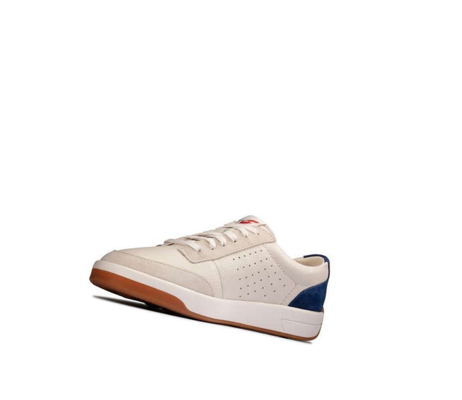 Chaussures Casual Clarks Hero Air Dentelle Homme Blanche Bleu | XKIZ85719