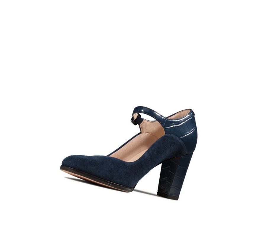 Chaussures Casual Clarks Kaylin Alba Daim Femme Bleu Marine | NORV72138