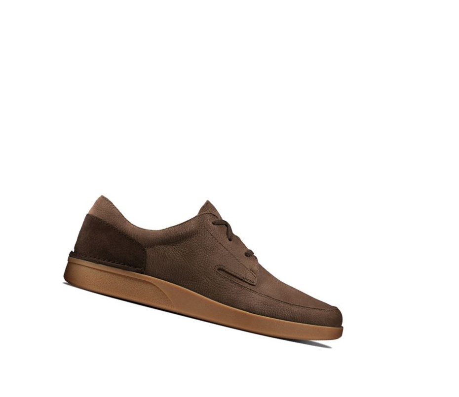 Chaussures Casual Clarks Oakland Craft Nubuck Daim Homme Marron Foncé | MCZX70695