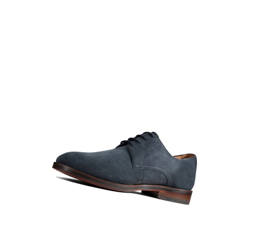 Chaussures Casual Clarks Oliver Dentelle Daim Homme Bleu Marine | IJTN59314