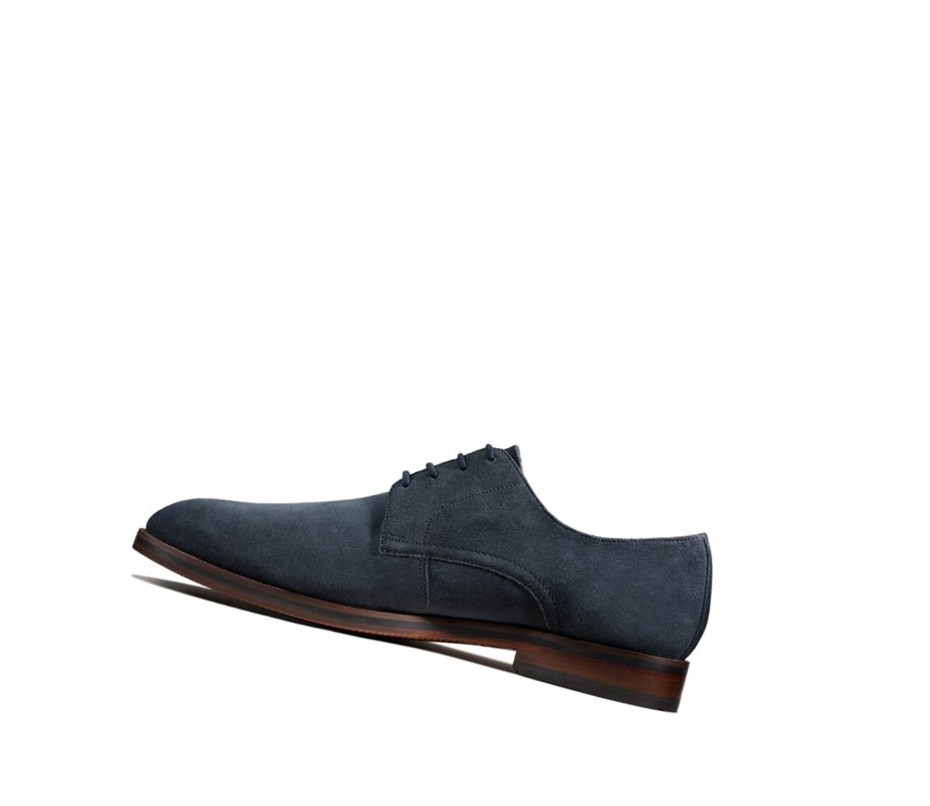 Chaussures Casual Clarks Oliver Dentelle Daim Homme Bleu Marine | IJTN59314