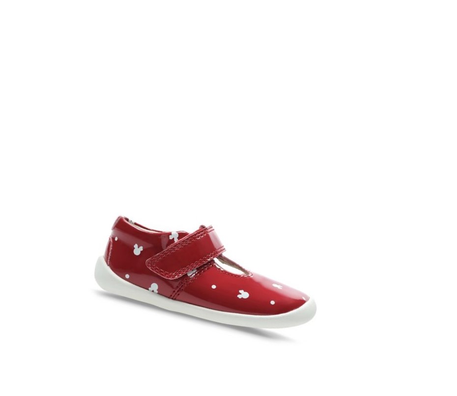 Chaussures Casual Clarks Roamer Polka T-bar Synthétique Garcon Rouge | EGBT30754