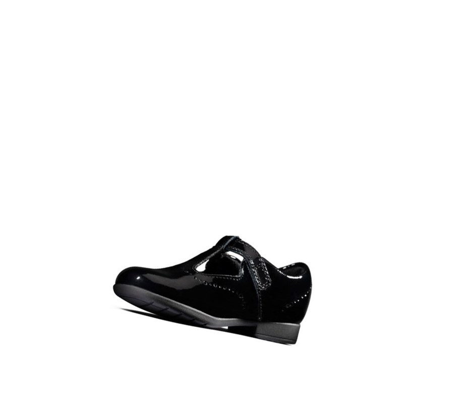 Chaussures Casual Clarks Scala Seek Vernis Fille Noir | VDWI72940