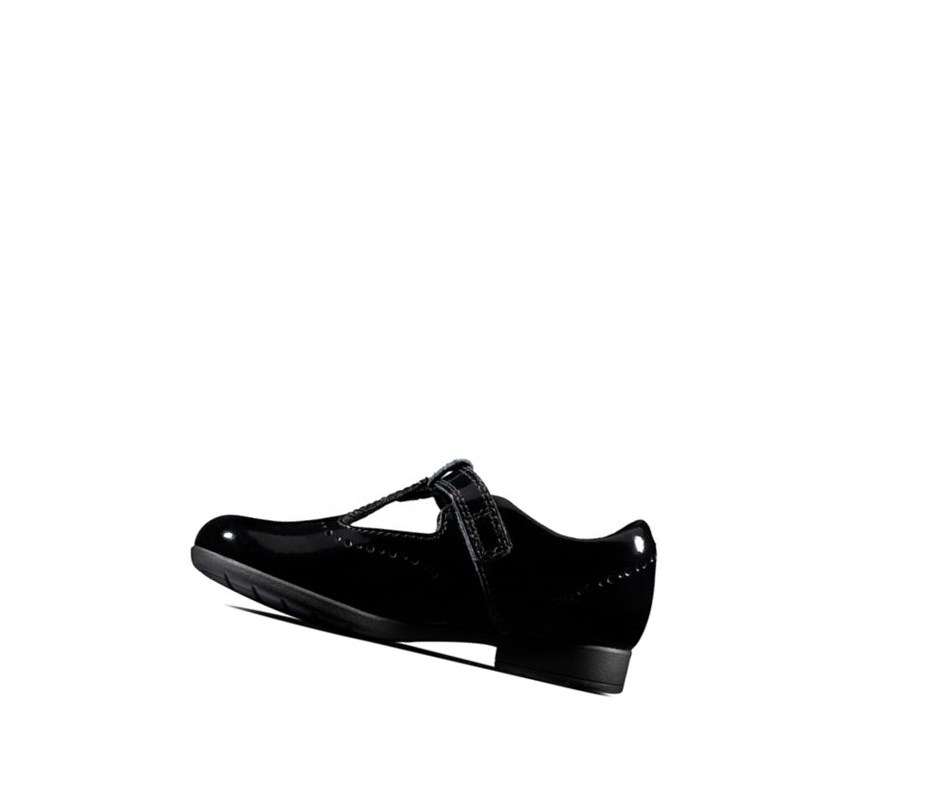 Chaussures Casual Clarks Scala Seek Vernis Fille Noir | VDWI72940