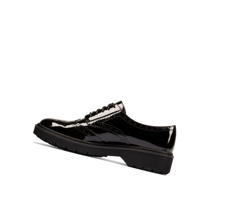 Chaussures Casual Clarks Witcombe Echo Vernis Daim Femme Noir | JOLI27490