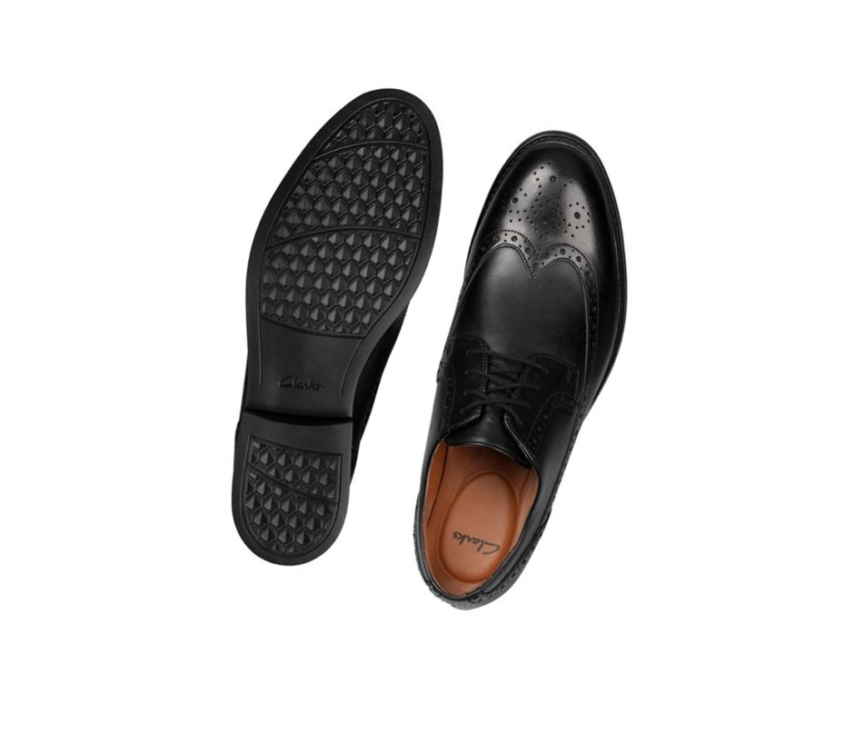 Chaussures Cuir Clarks Beckfield Limit Cuir Homme Noir | ELJA98376