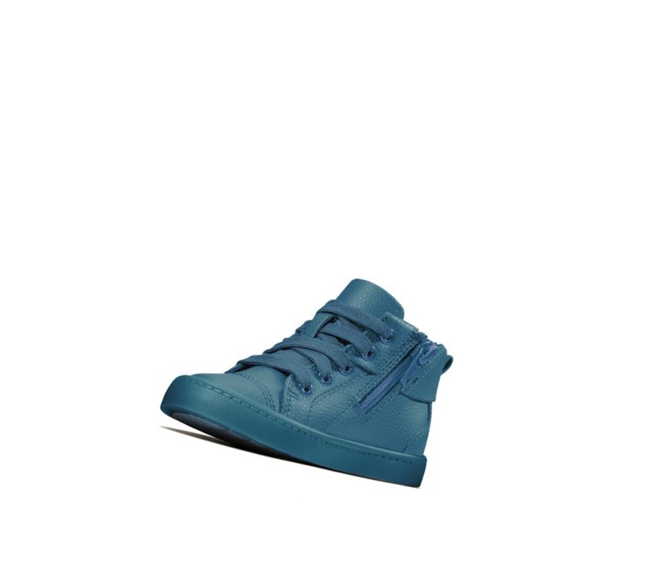 Chaussures Cuir Clarks City Oasis Cuir Garcon Bleu Foncé | EPRQ05293