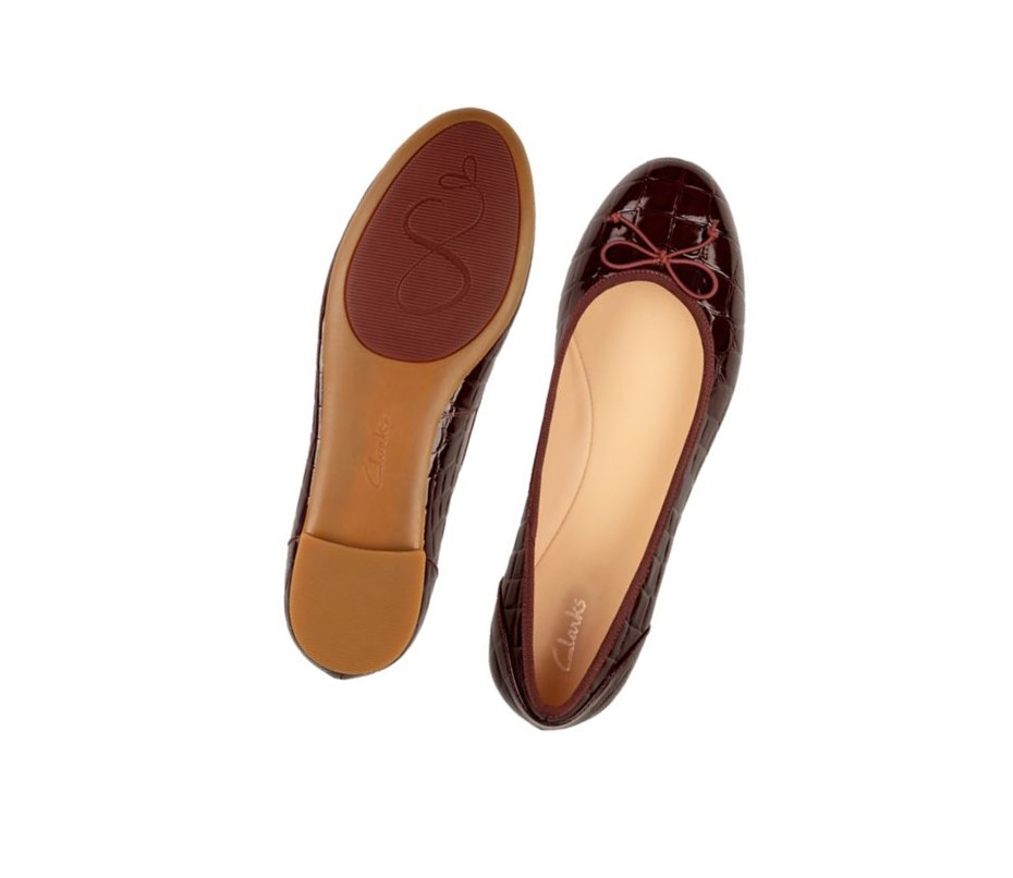 Chaussures Cuir Clarks Couture Bloom Cuir Femme Bordeaux | BSQU34627