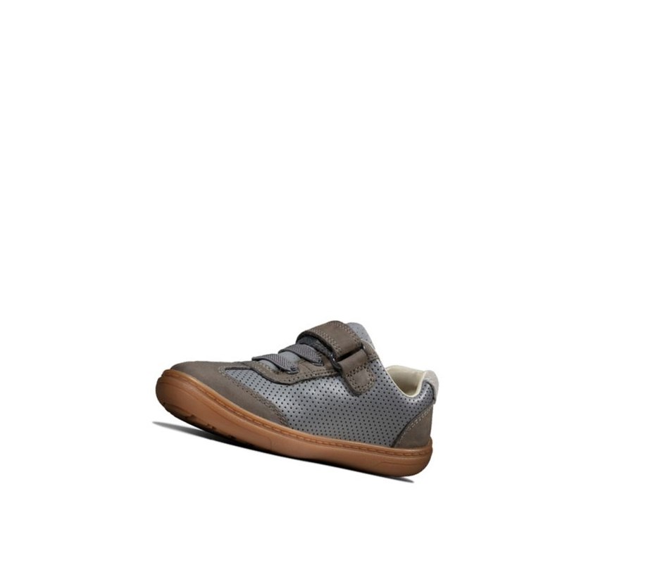 Chaussures Cuir Clarks Flash Step Cuir Garcon Grise | BWYS07153