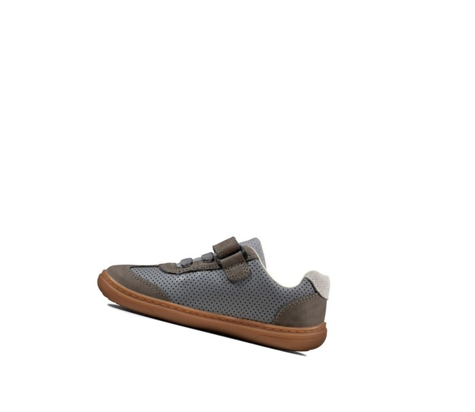 Chaussures Cuir Clarks Flash Step Cuir Garcon Grise | BWYS07153