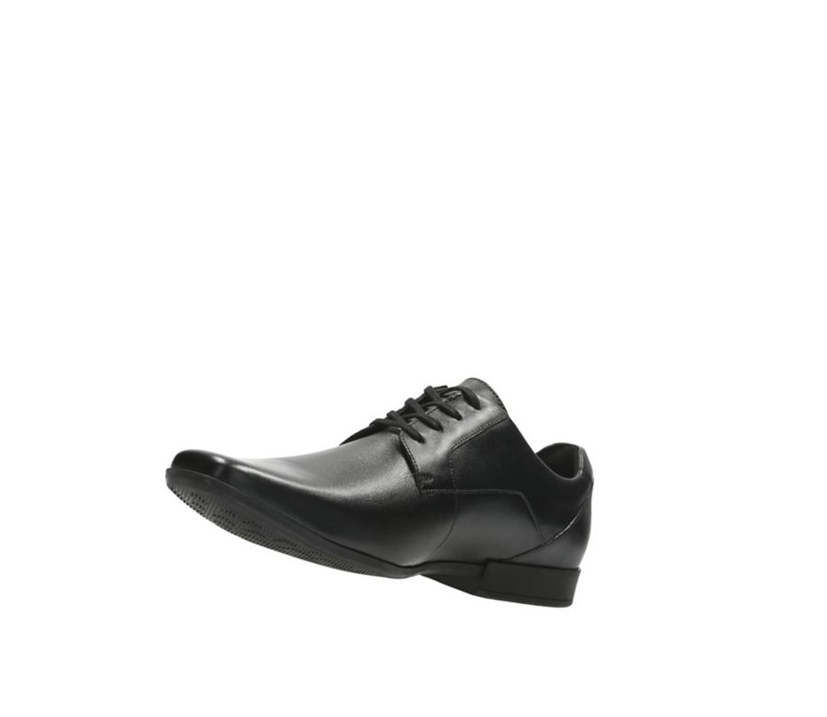 Chaussures Cuir Clarks Glement Dentelle Cuir Homme Noir | XHDS21548