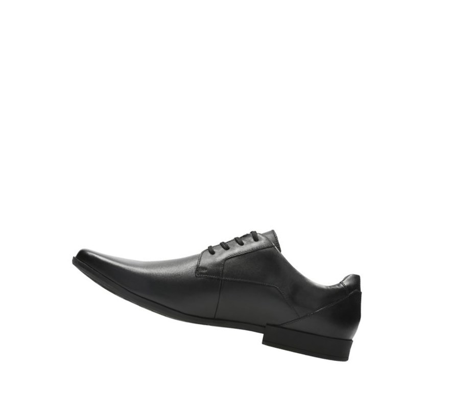 Chaussures Cuir Clarks Glement Dentelle Cuir Homme Noir | XHDS21548