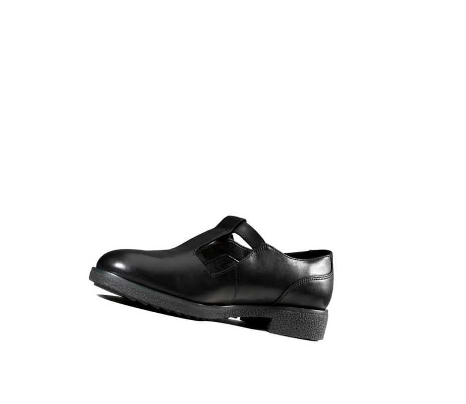 Chaussures Cuir Clarks Griffin Town Cuir Larges Fit Femme Noir | VAGX07845