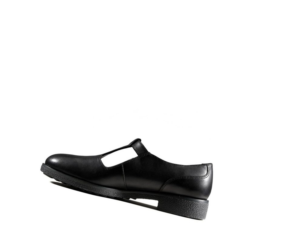 Chaussures Cuir Clarks Griffin Town Cuir Larges Fit Femme Noir | VAGX07845