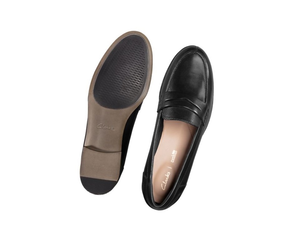 Chaussures Cuir Clarks Hamble Cuir Femme Noir | DMWR84706