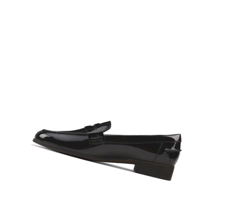 Chaussures Cuir Clarks Hamble Vernis Cuir Femme Noir | NQEI19768