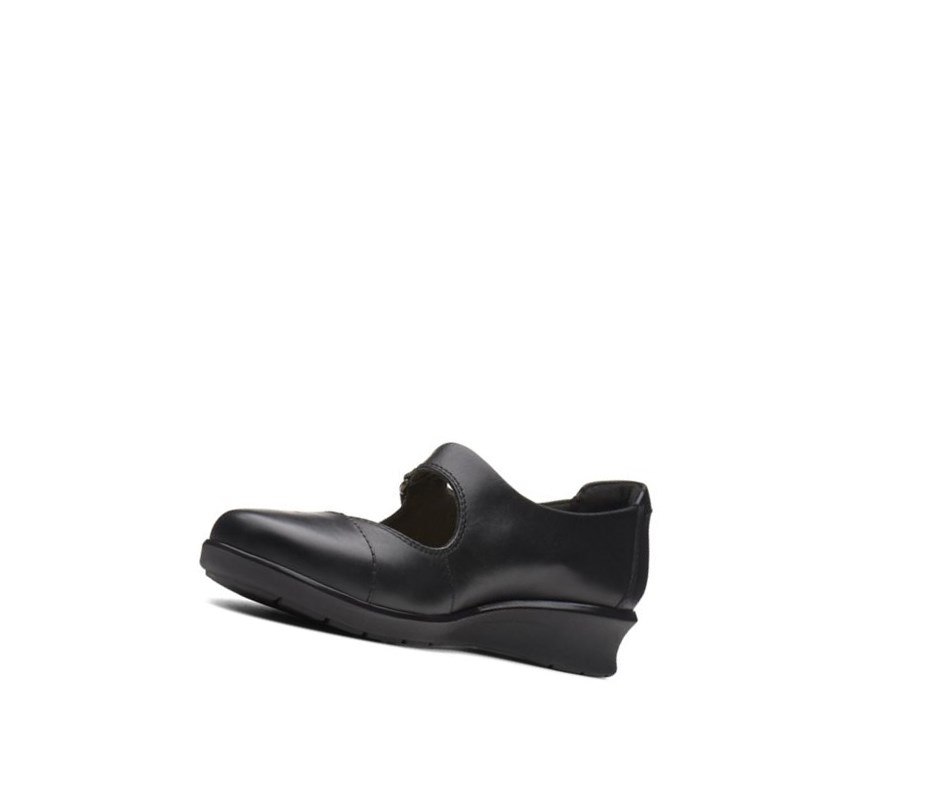 Chaussures Cuir Clarks Hope Henley Cuir Femme Noir | DEWU29408