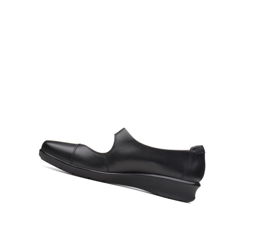 Chaussures Cuir Clarks Hope Henley Cuir Femme Noir | DEWU29408