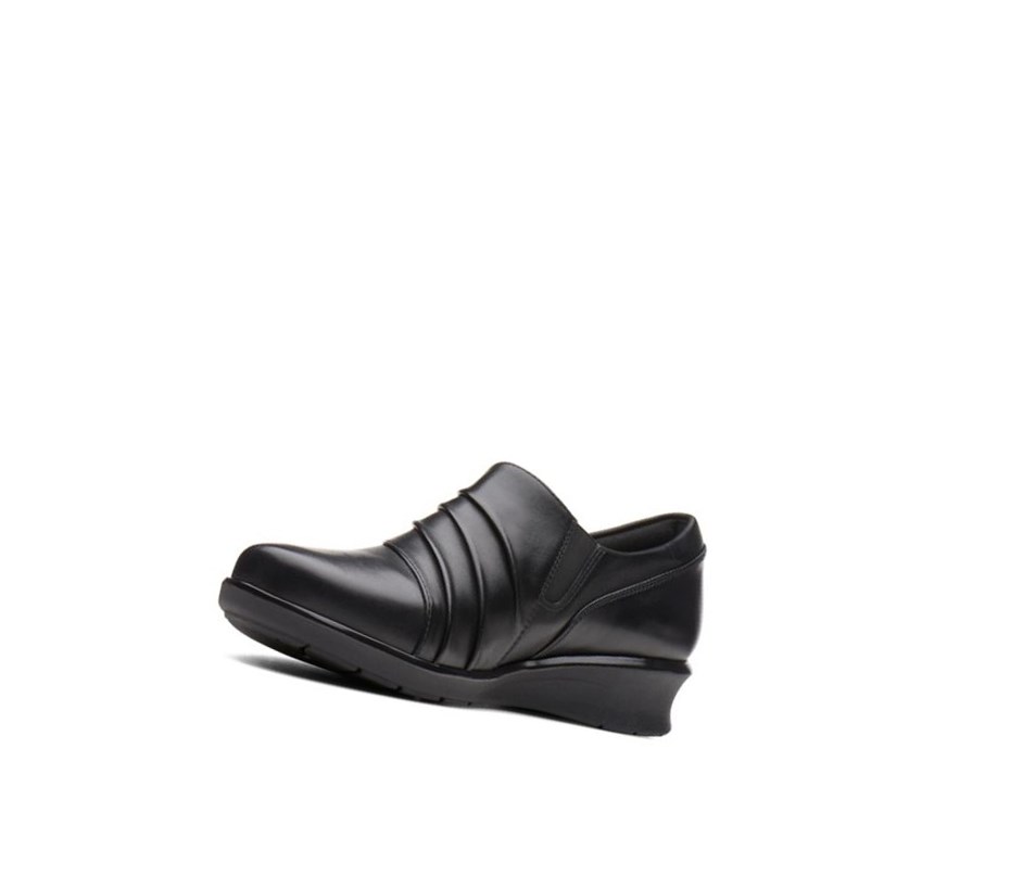 Chaussures Cuir Clarks Hope Roxanne Larges Fit Femme Noir | TWCZ06254