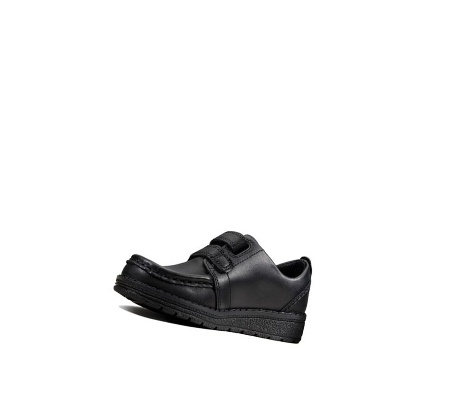 Chaussures Cuir Clarks Mendip Bright Cuir Garcon Noir | YRKH51742