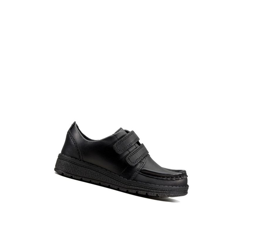 Chaussures Cuir Clarks Mendip Bright Cuir Garcon Noir | YRKH51742