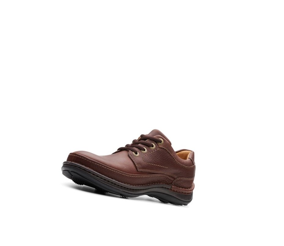 Chaussures Cuir Clarks Nature Three Cuir Homme Marron Foncé | PSZM41056