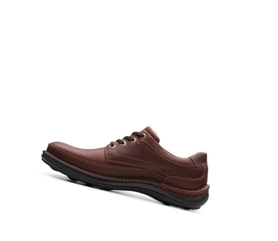 Chaussures Cuir Clarks Nature Three Cuir Homme Marron Foncé | PSZM41056