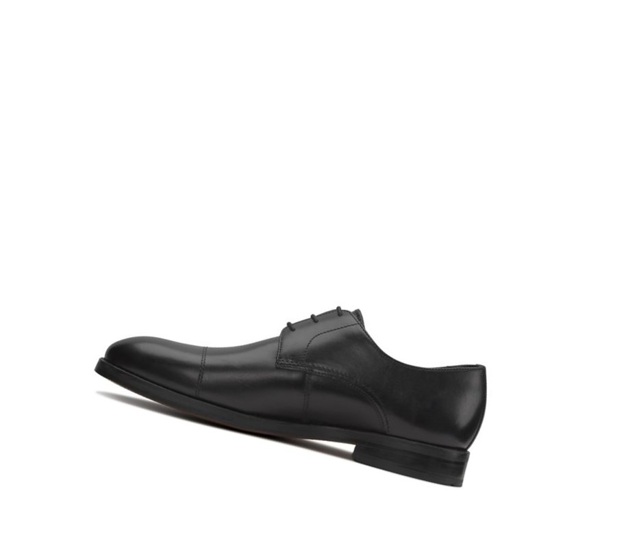 Chaussures Cuir Clarks Oliver Cap Cuir Homme Noir | MESA36470