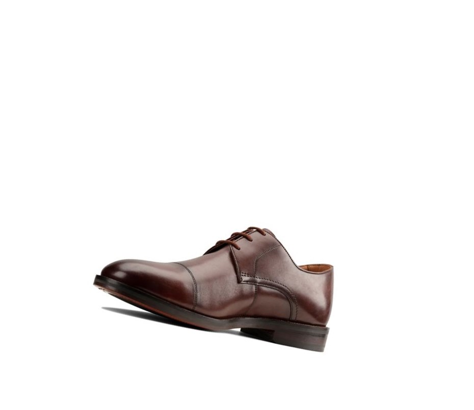 Chaussures Cuir Clarks Oliver Cap Cuir Homme Marron | YHZR49581