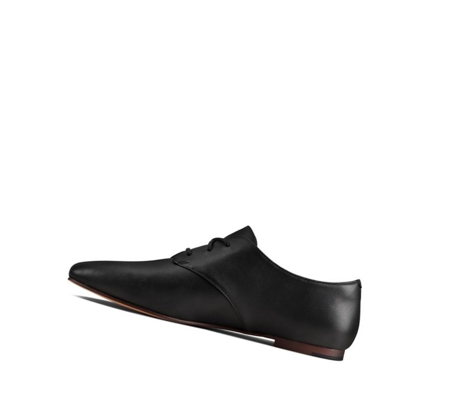 Chaussures Cuir Clarks Pure 2 Dentelle Cuir Femme Noir | WKUO41768