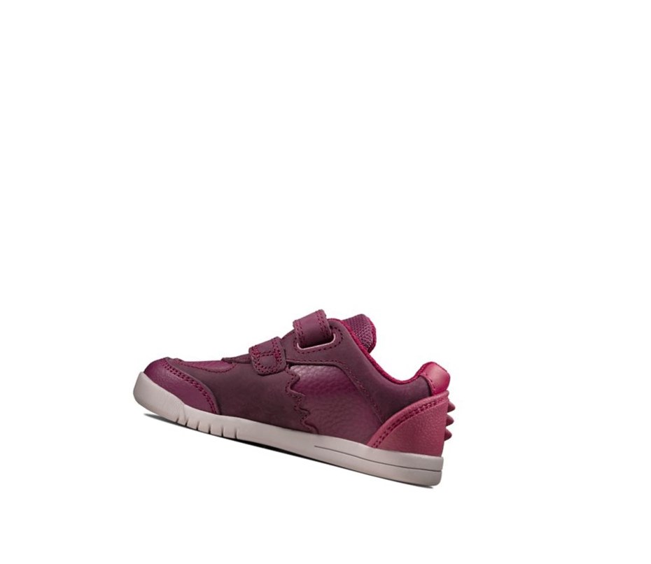 Chaussures Cuir Clarks Rex Quest Cuir Fille Bordeaux | VLHR14273