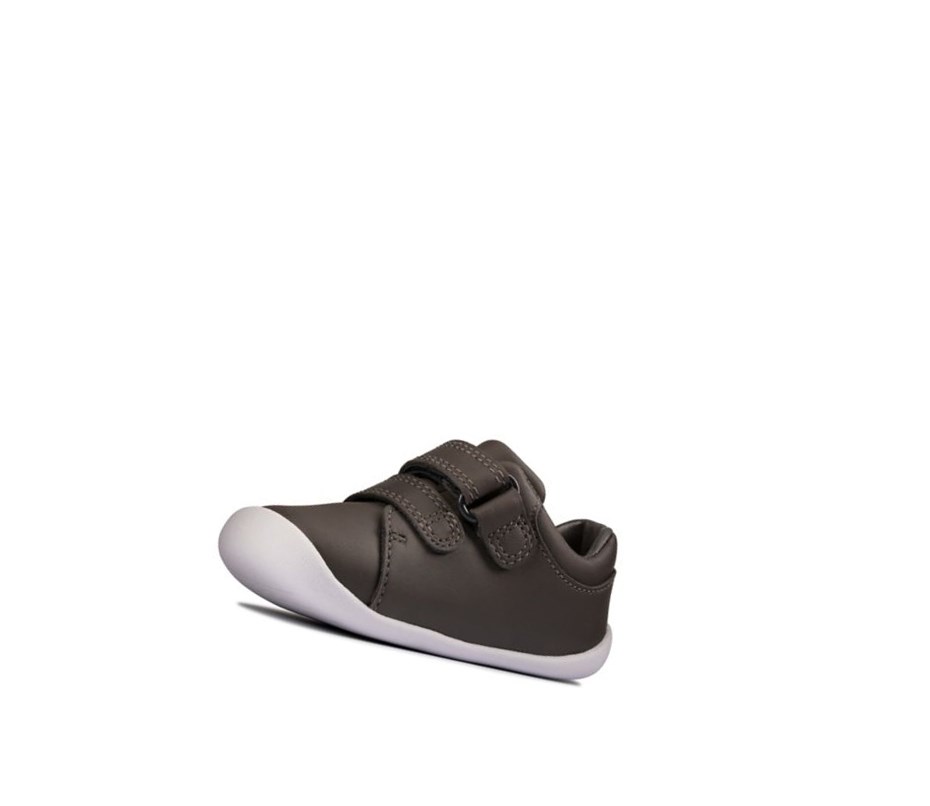 Chaussures Cuir Clarks Roamer Craft Cuir Garcon Grise | HORQ80297