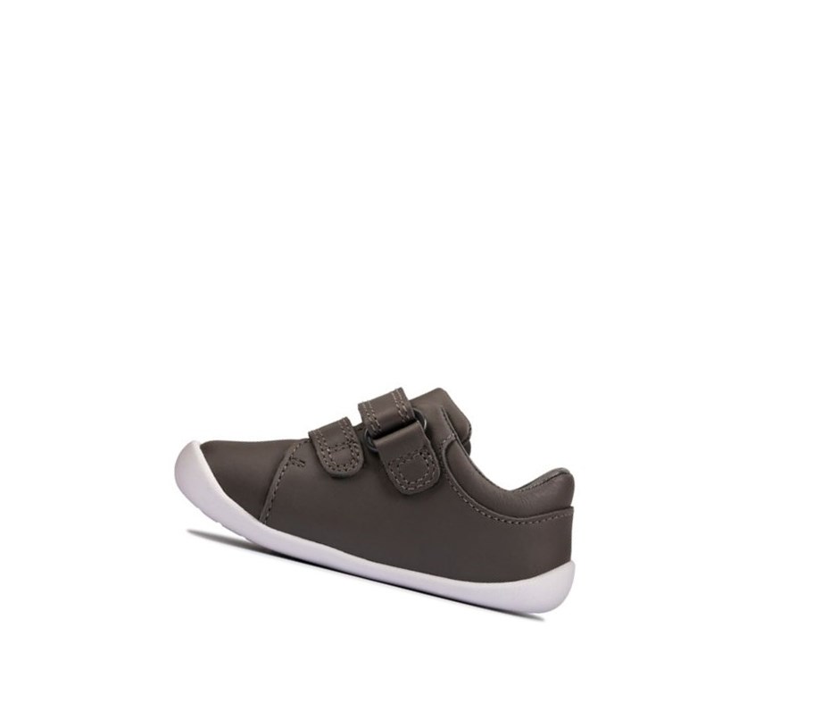 Chaussures Cuir Clarks Roamer Craft Cuir Garcon Grise | HORQ80297