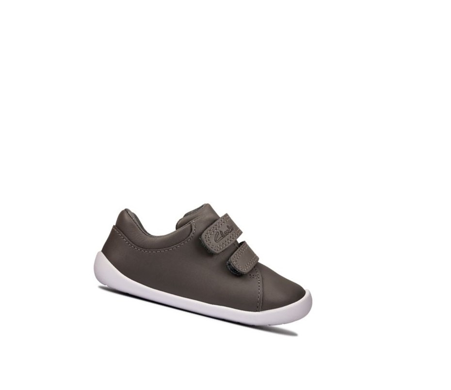 Chaussures Cuir Clarks Roamer Craft Cuir Garcon Grise | HORQ80297