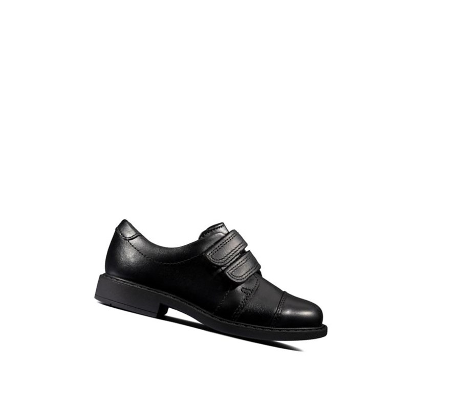 Chaussures Cuir Clarks Scala Skye Cuir Garcon Noir | SOLK82469