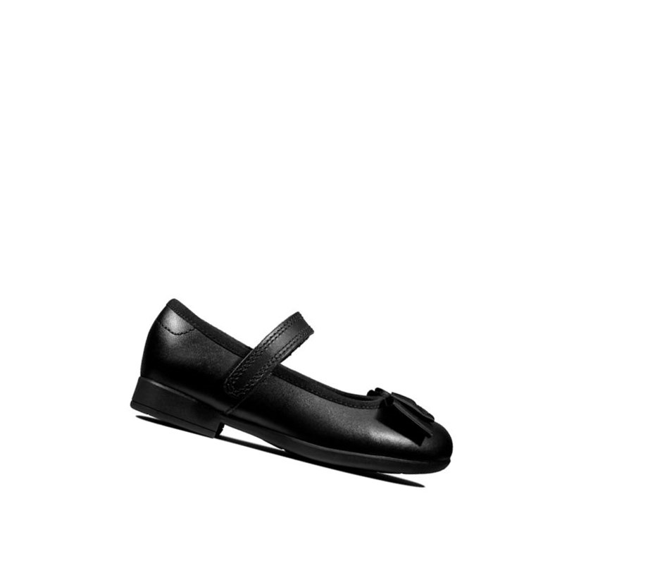 Chaussures Cuir Clarks Scala Tap Cuir Fille Noir | GIDA17305