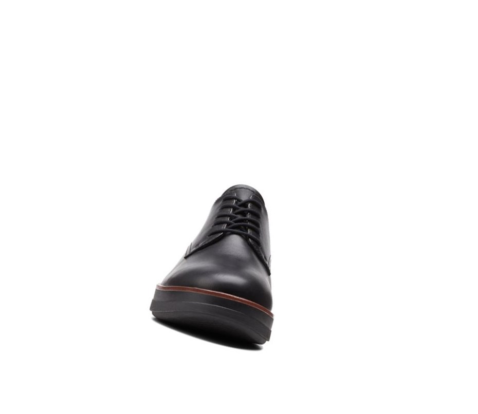 Chaussures Cuir Clarks Shaylin Dentelle Cuir Femme Noir | TZNV34179