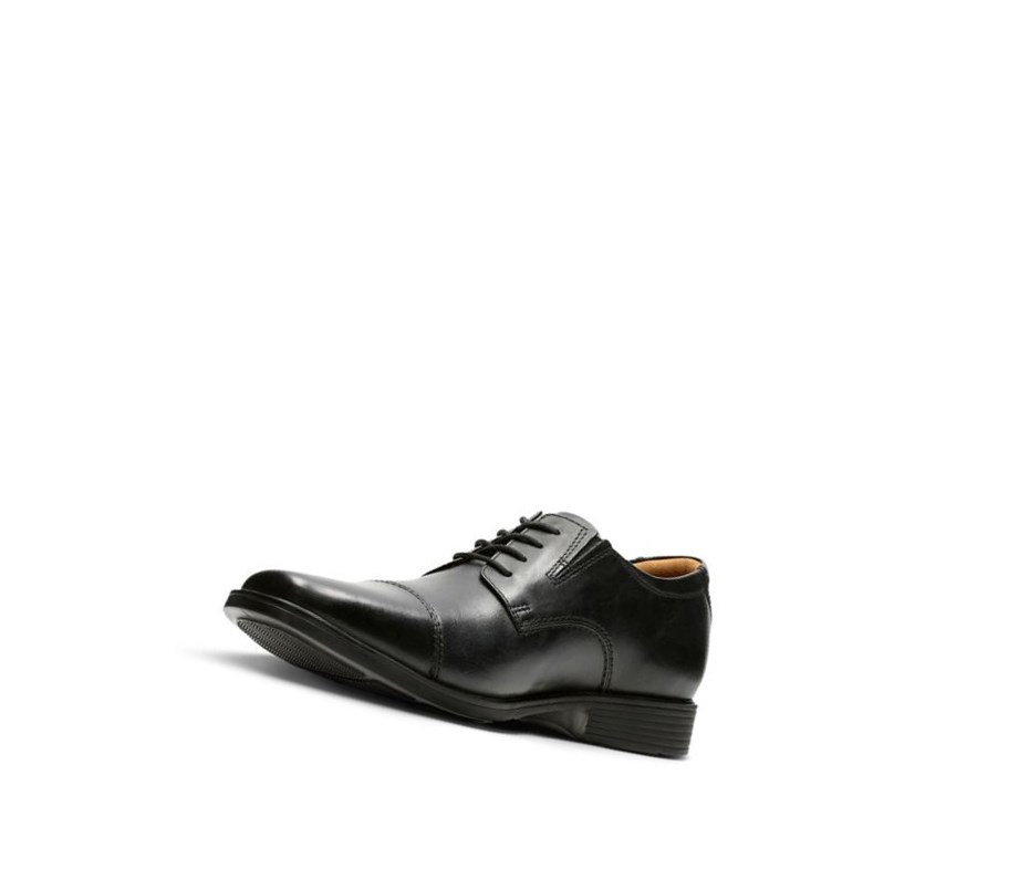 Chaussures Cuir Clarks Tilden Cap Cuir Homme Noir | ARWX18304