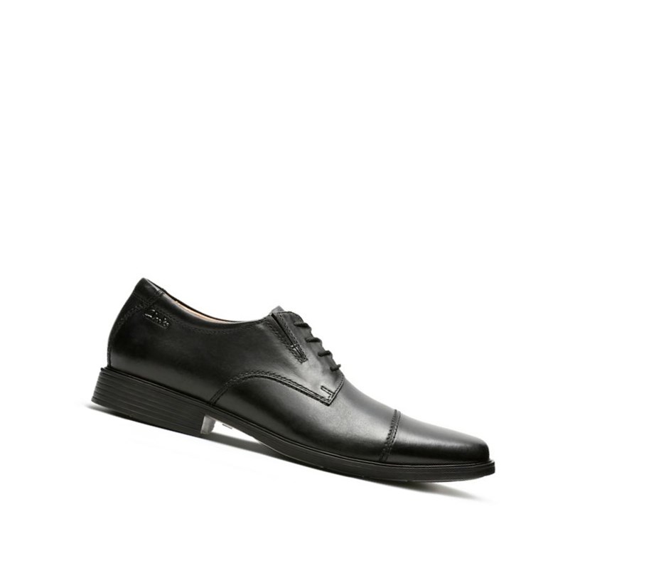 Chaussures Cuir Clarks Tilden Cap Cuir Homme Noir | ARWX18304