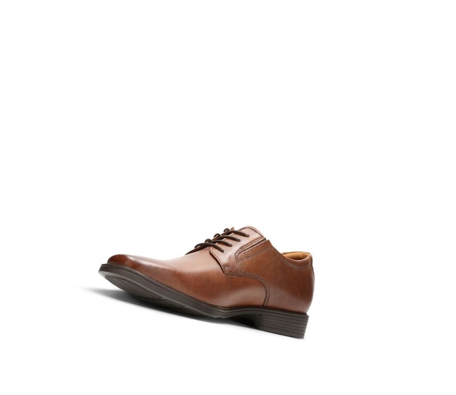 Chaussures Cuir Clarks Tilden Plain Cuir Larges Fit Homme Marron Foncé | DOIW01325