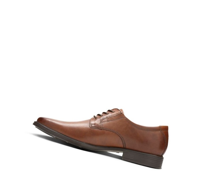 Chaussures Cuir Clarks Tilden Plain Cuir Larges Fit Homme Marron Foncé | DOIW01325